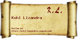 Kohl Lizandra névjegykártya